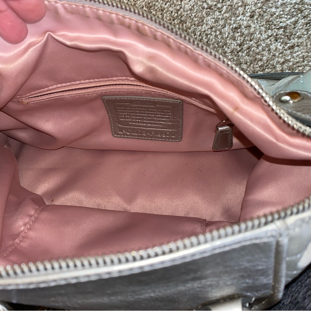 Coach Metallic Silver Tote Bag - Picture 5 of 5